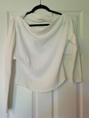 Free People Off-White Cowl Neck Shirt